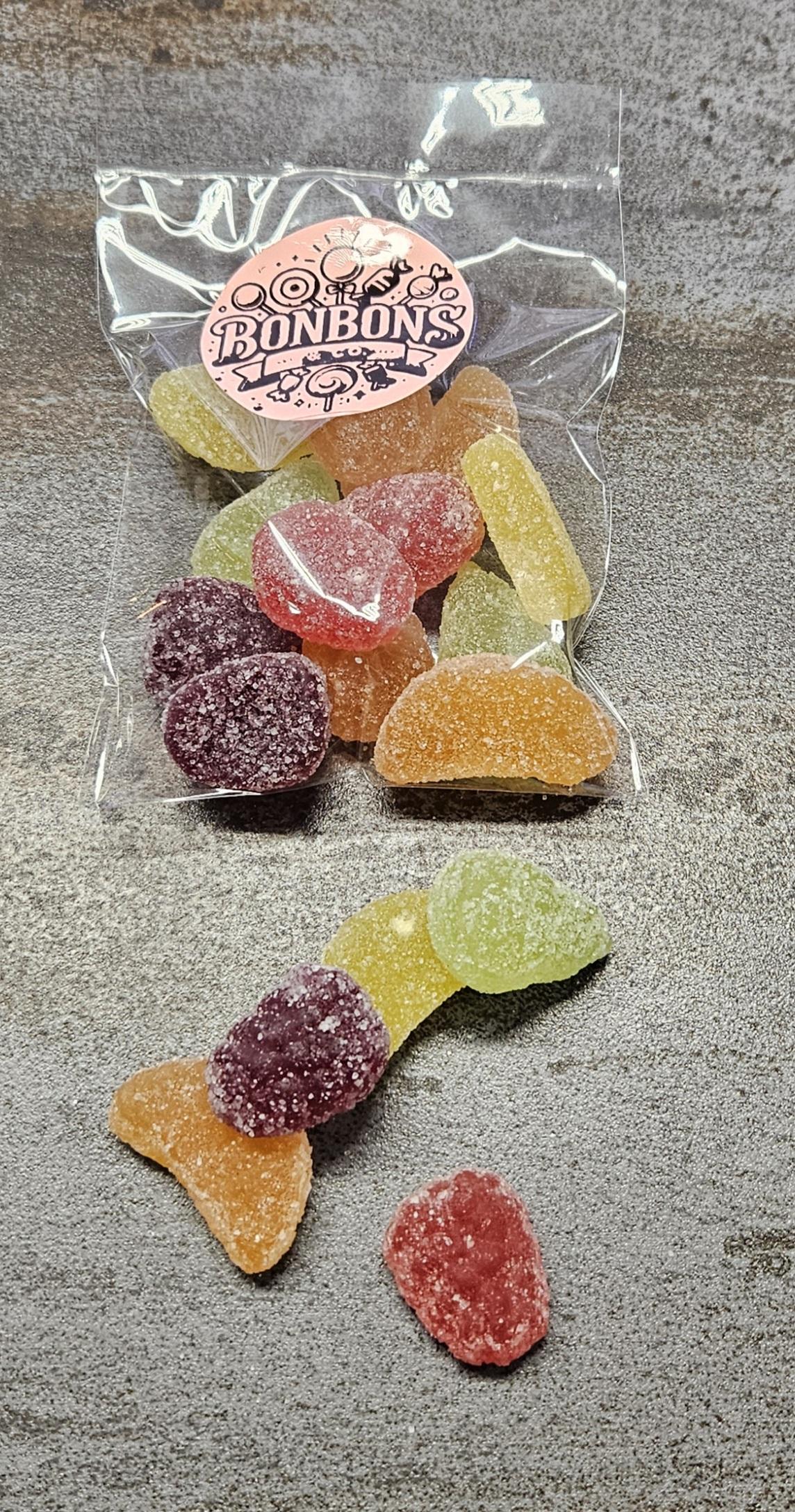 Bonbons forme et parfum fruits 100gr