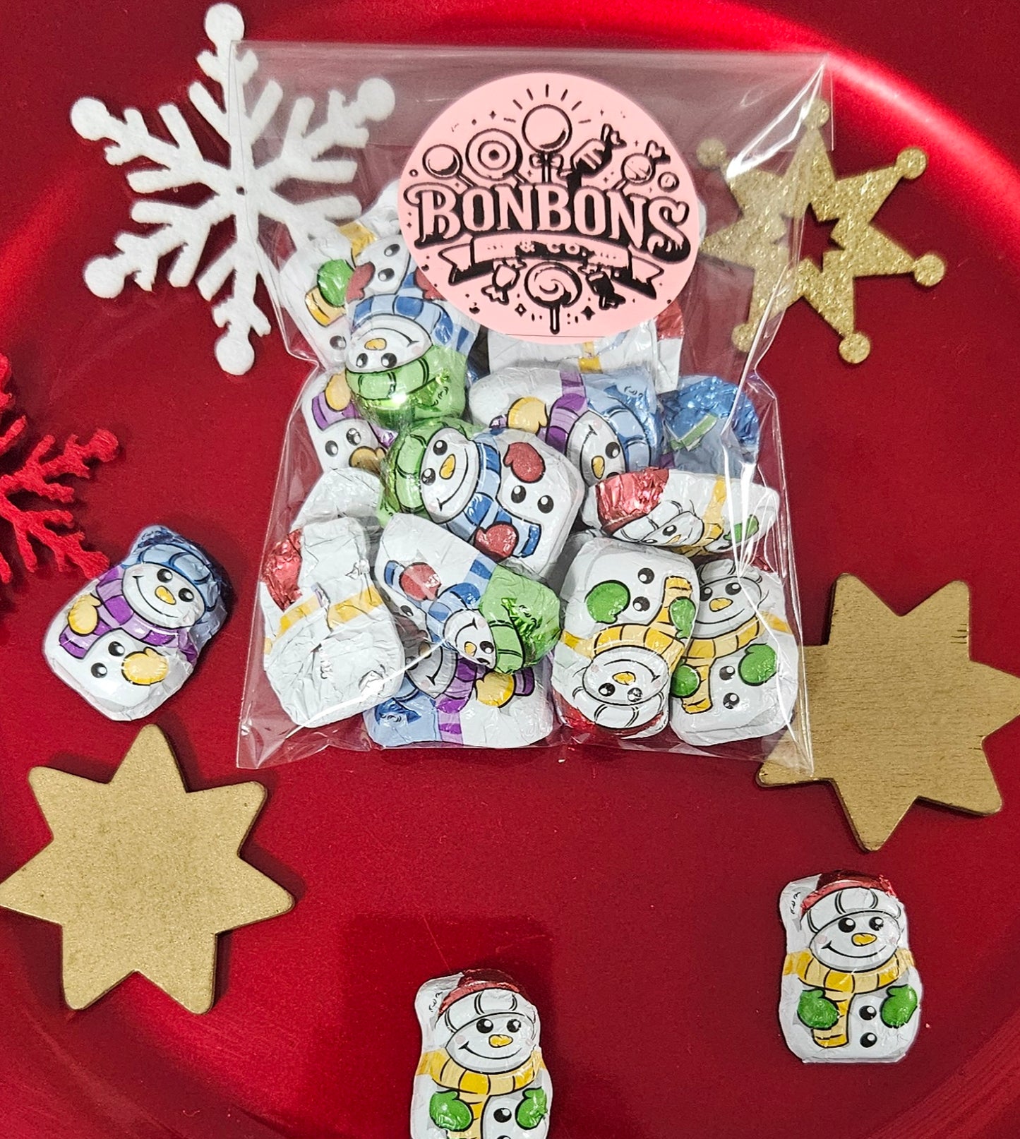 Mini bonhommes de neige en chocolat 100gr