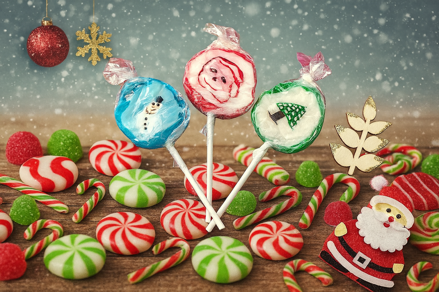 Sucettes Rock de noêl à l'unité