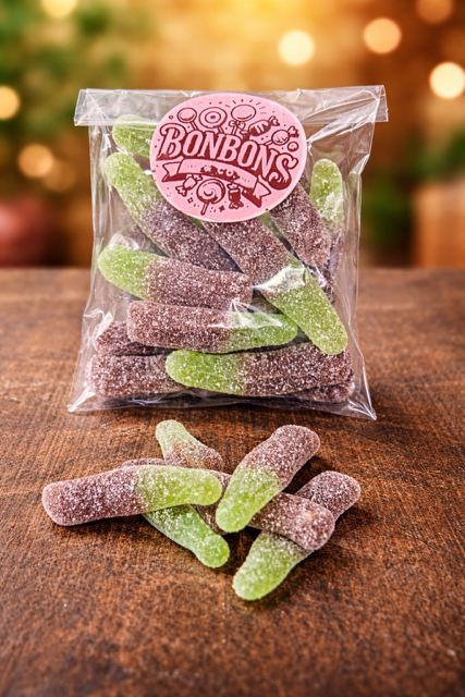Bouteilles cola marron et verte 100gr