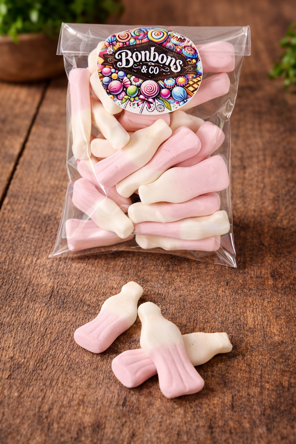 Bouteilles fraise/lait 100 grs