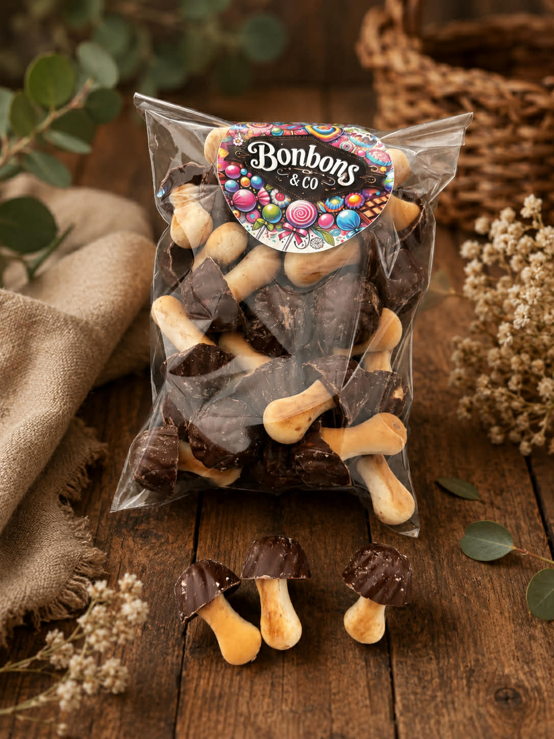 Champignons biscuit chocolat 100 grs
