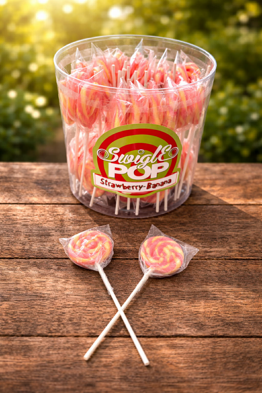 Sucette swigle pop Fraise / banane à l'unité