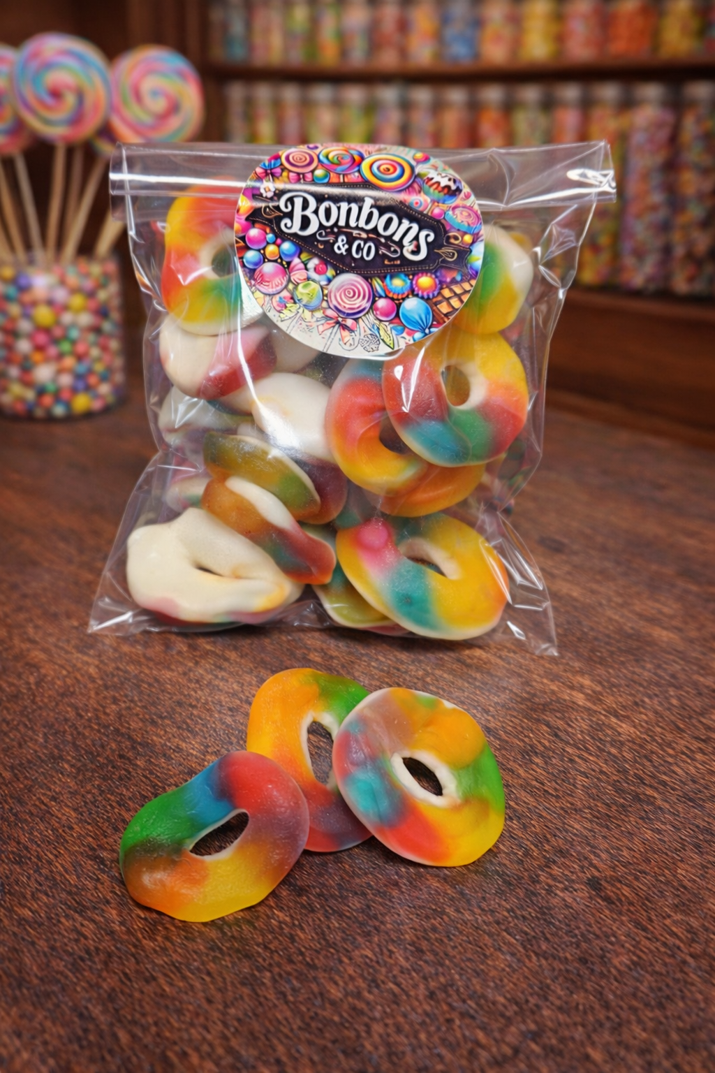 Anneaux multicolores 100 grs