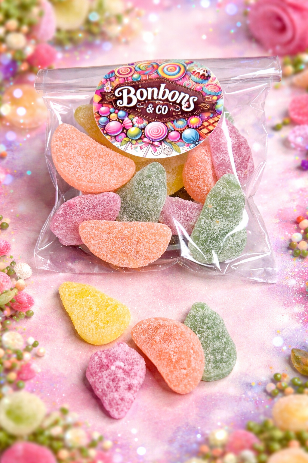 Bonbons forme et parfum fruits 100gr