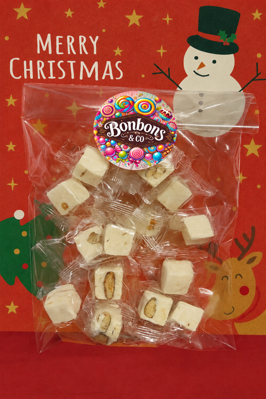 Petits cubes de nougat tendre aux amandes 100gr