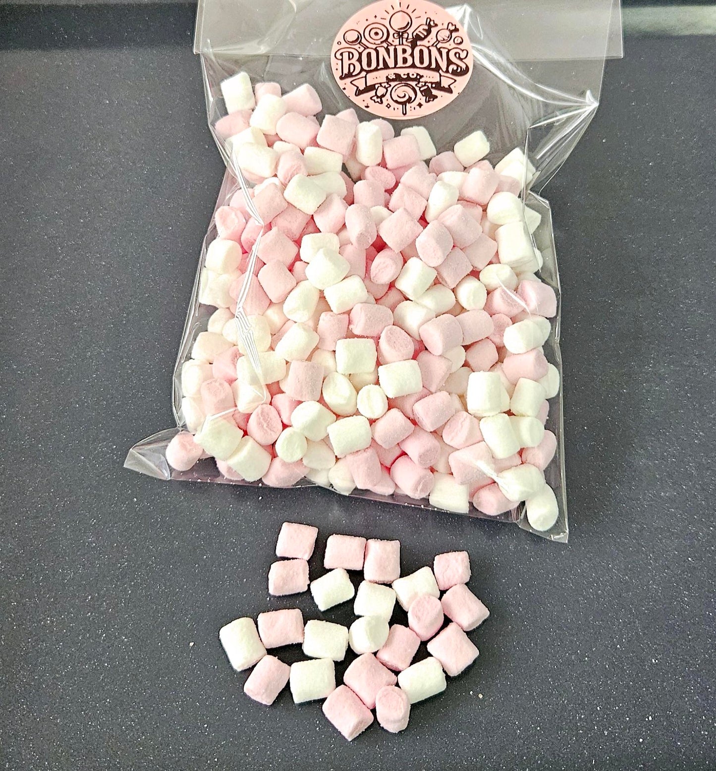 Mini chamallow rose et blanc 100gr
