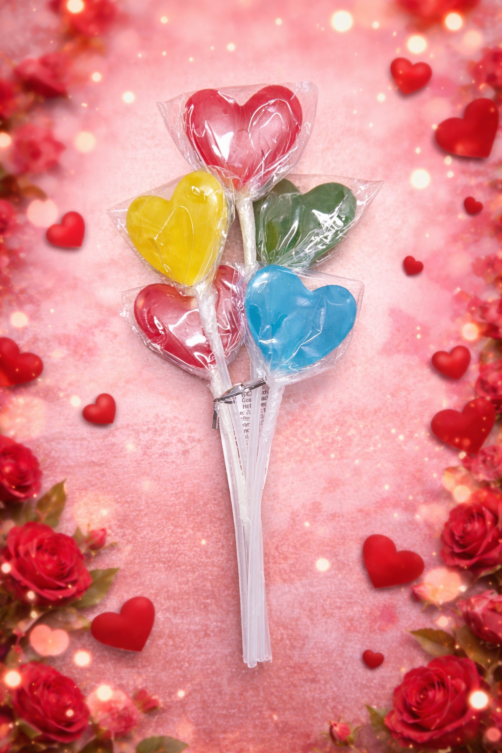 Sucettes en forme de coeur par 5