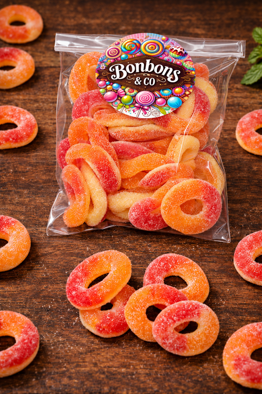 Anneaux sucrés Pêche 100gr