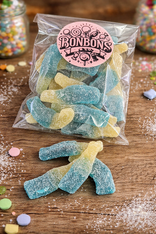 Bouteilles framboise bleue 100gr