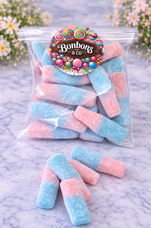 Bouteilles fizzy rose et bleue 100gr