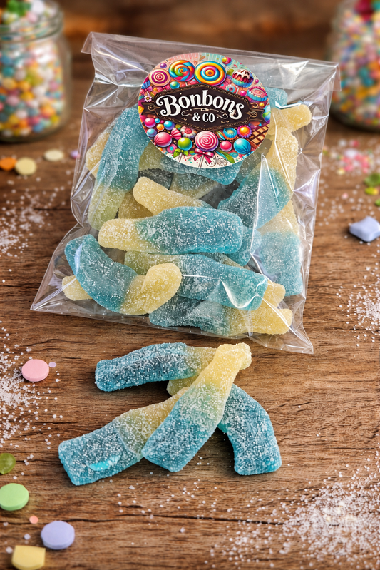 Bouteilles framboise bleue 100gr