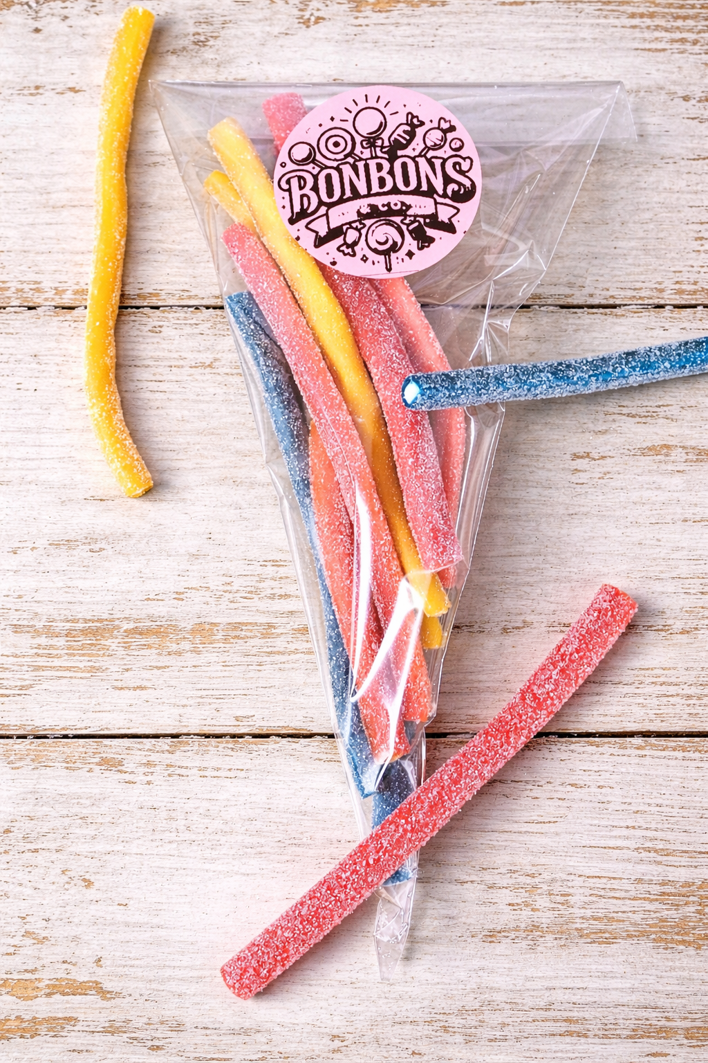 Churritos arc en ciel acide sucrées X8