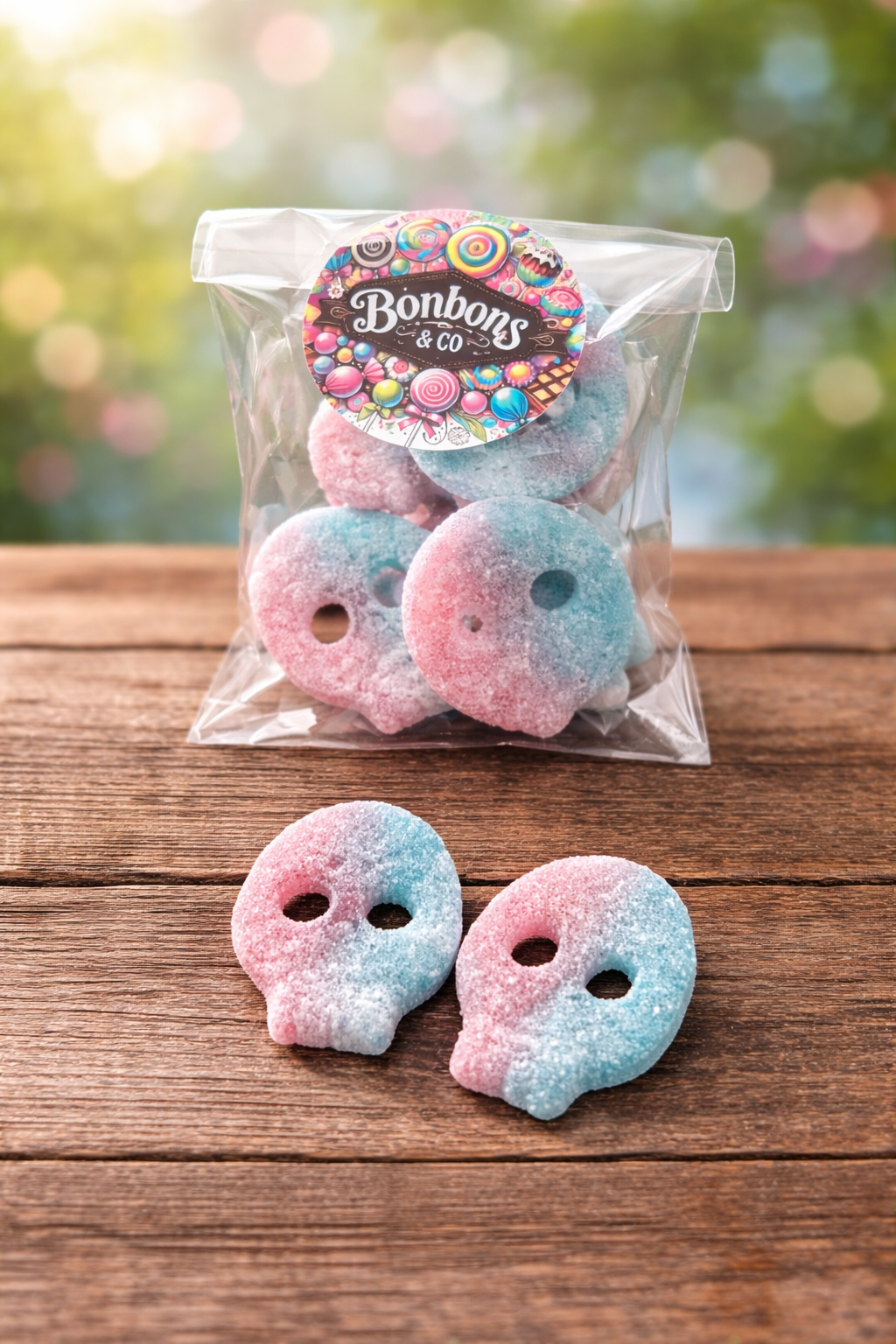 Crâne bubble gum acidulé 100 grs