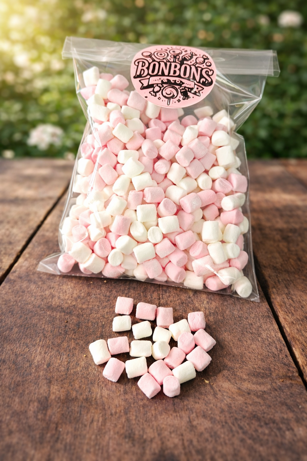 Mini chamallow rose et blanc 100gr