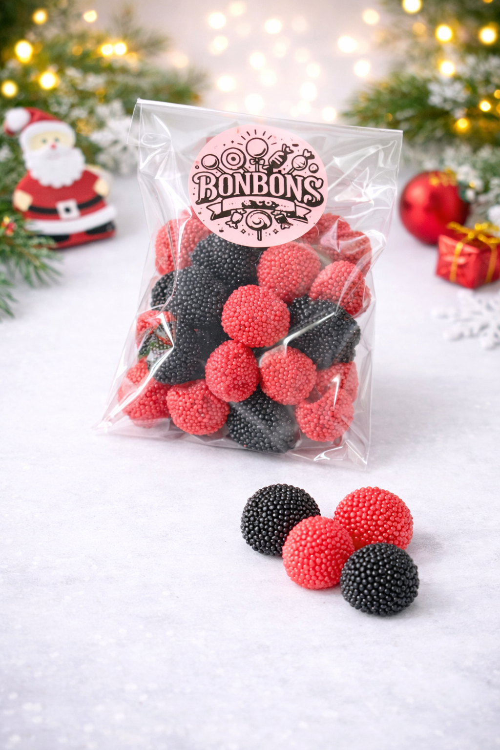 Mûres perlées rouges et noires 100gr