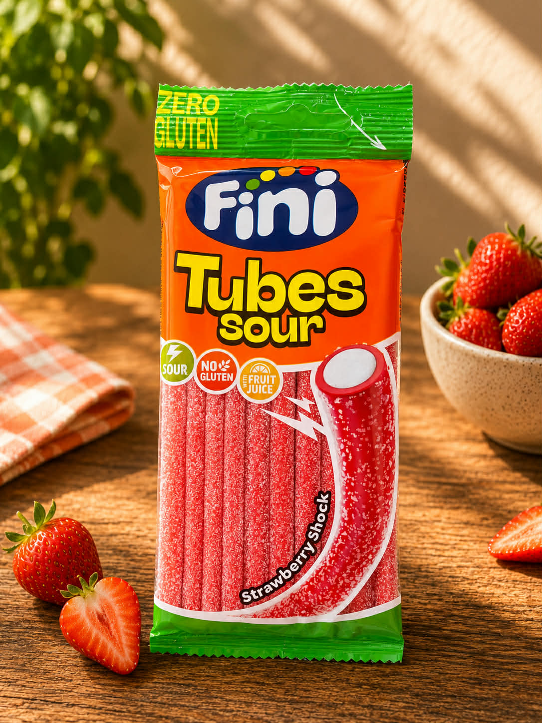 Tubes fraise acidulées 75 grs