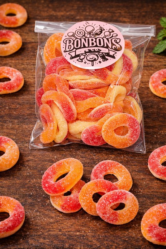 Anneaux sucrés Pêche 100gr